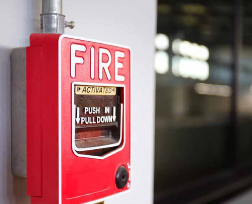 fire alarm on the wall